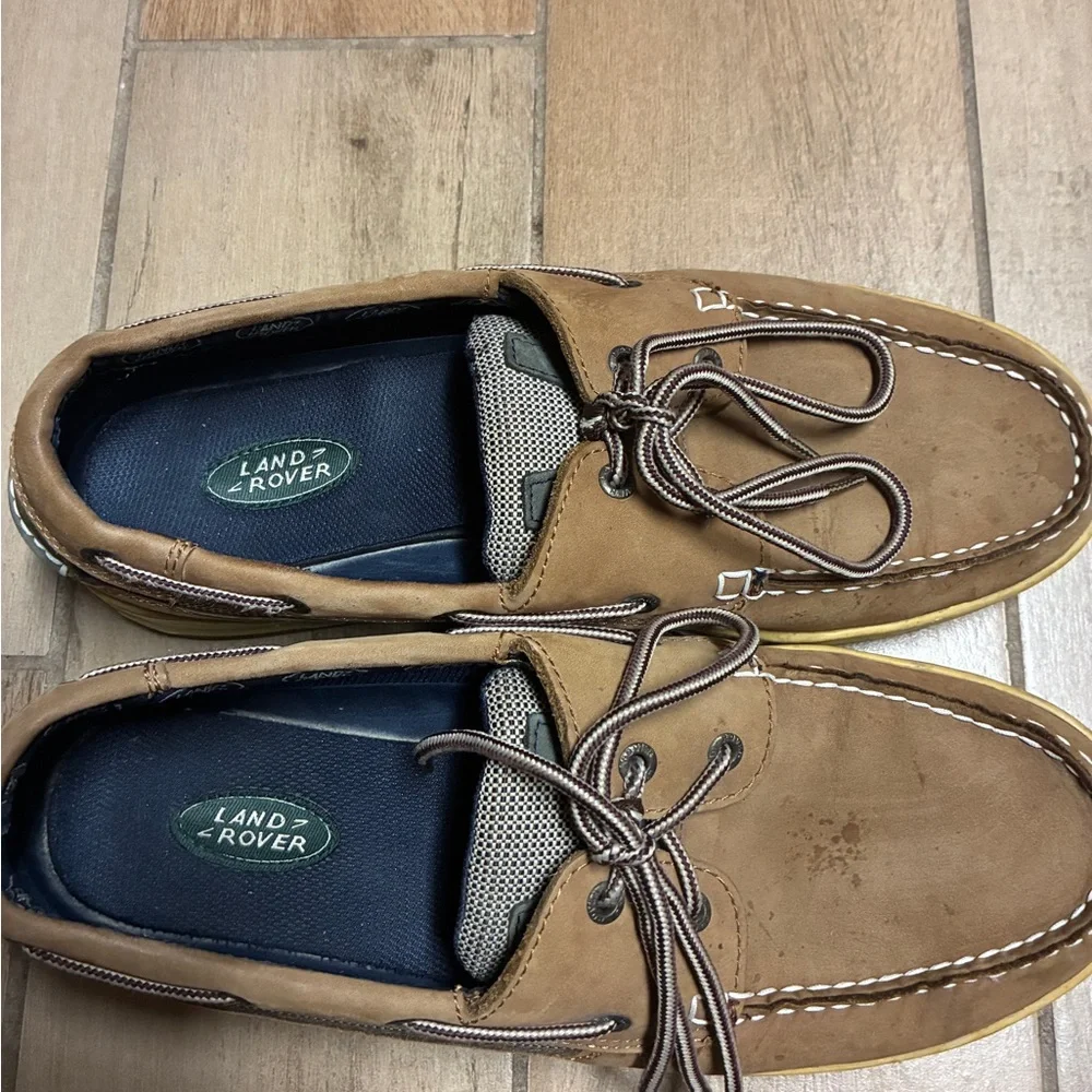Classic Tan Boat Shoes for Men by Land Rover size 12